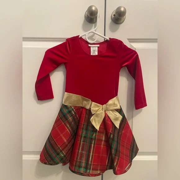 Bonnie Jean Girl's Drop Waist Holiday Christmas Dress